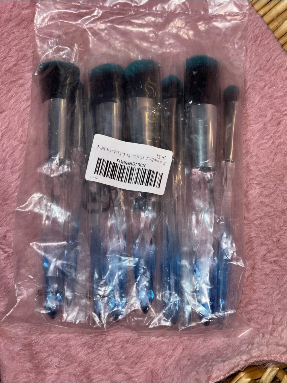 10 Piece Crystal Handle Makeup Brush Set